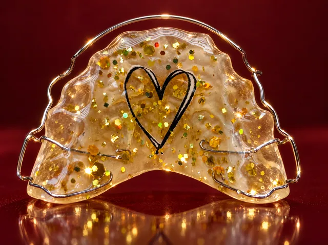 Gold glitter with heart