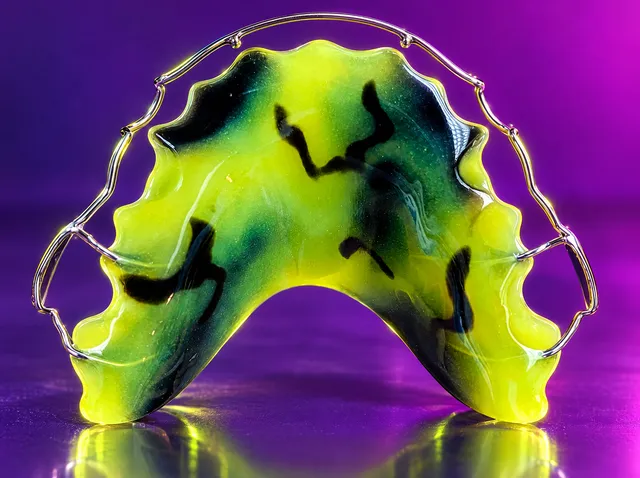 Neon yellow, scratched