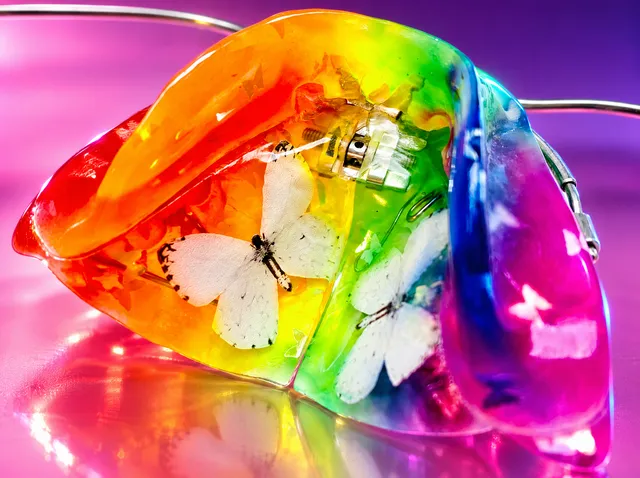 Rainbow with butterflies